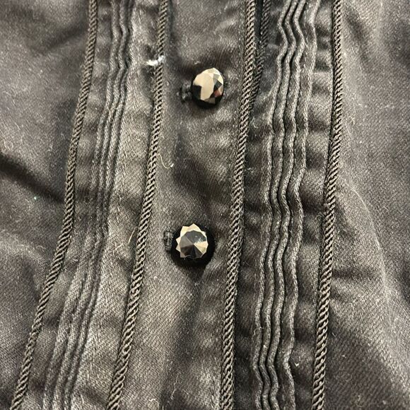 Ralph Lauren black denim woman's jacket w velvet at the collar/sparkly buttons - Picture 4 of 16